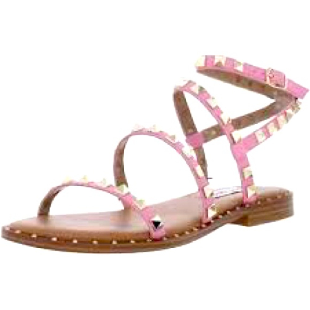 NEW Steve Madden pink sandals w/ gold-colored studs women size 10. NWOT